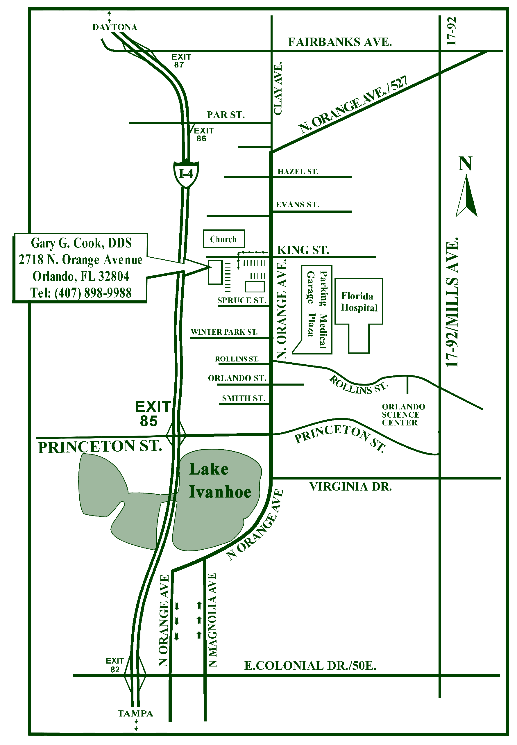 Map to Dr Cook's Office